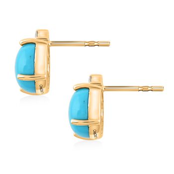 LUXORO zertifiziert und gepr&uuml;ft AAA Sleeping Beauty T&uuml;rkis und Diamant Ohrringe in 417 Gold - 4 ct.