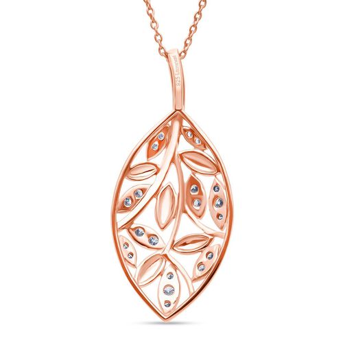 LUXURIANT DIAMOND- SI-GH Labor Diamant Anhänger mit 50cm Kette, 925 Silber mit 750 Roségold Vermeil - 0,24 ct. image number 4