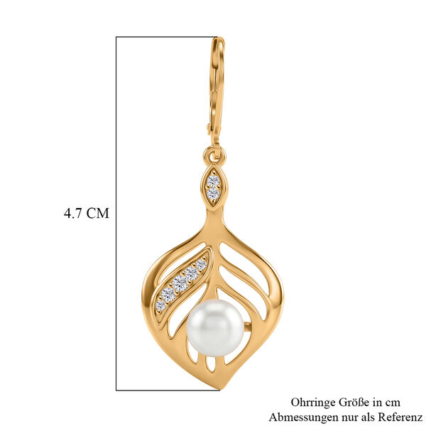 EVER TRUE S&uuml;&szlig;wasser Perle (7-7.5 mm), Wei&szlig;er Zirkon Ohrringe Nickelfreies Messing image number 5