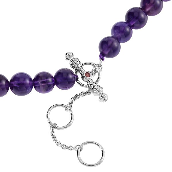 AAA Afrikanischer Amethyst, Roter Granat Halskette, ca. 50 cm 925 Silber rhodiniert ca. 330.09 ct image number 4