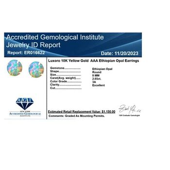 LUXORO AAA Nat&uuml;rliche, &auml;thiopische Welo Opal Ohrringe in 417 Gold - 2,65 ct.