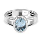 AAA Espirito Santo Aquamarin Ring 925 Silber platiniert (Größe 19.00) ca. 1.36 ct