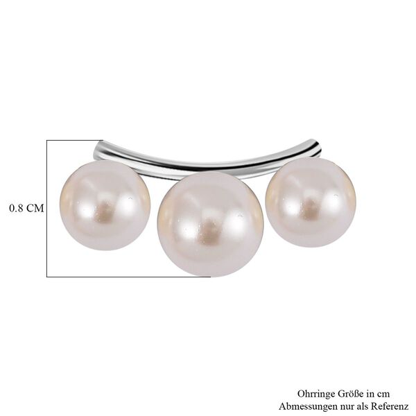 Wei&szlig;e Muschelkernperle-Ohrringe image number 6