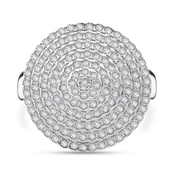 LUSTRO STELLA -   Wei&szlig;er Zirkonia Ring 925 Silber rhodiniert (Gr&ouml;&szlig;e 18.00)