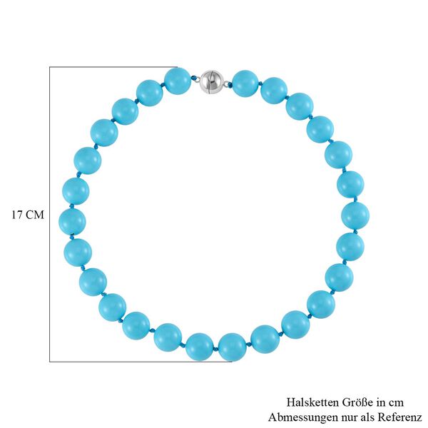 Blauer Muschelkernperle Halskette ca. 50 cm Reiner Edelstahl image number 5