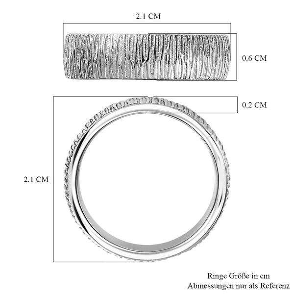 Strukturierter Bandring, 925 Silber rhodiniert image number 7