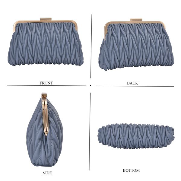 Clutch mit Metallschulterriemen in Stepp-Optik, Nude image number 4