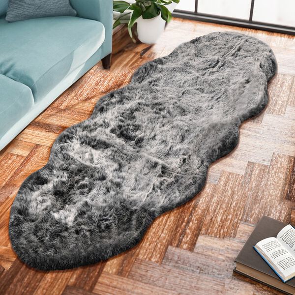 Kunstfell Teppich L&auml;ufer in wei&szlig; image number 1