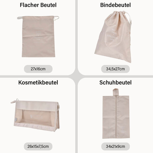 Set aus 8 Aufbewahrungsbeuteln, weiß image number 3