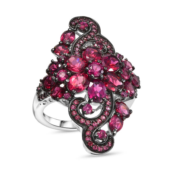 Djoy Rhodolith Granat Ring 925 Silber rhodiniert (Größe 20.00) ca. 6.00 ct image number 4