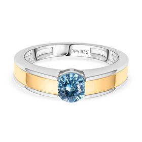 D'Joy AA blauer Zirkon zweifarbiger Ring - 1,11 ct. D'Joy AA blauer Zirkon zweifarbiger Ring - 1,11 ct.