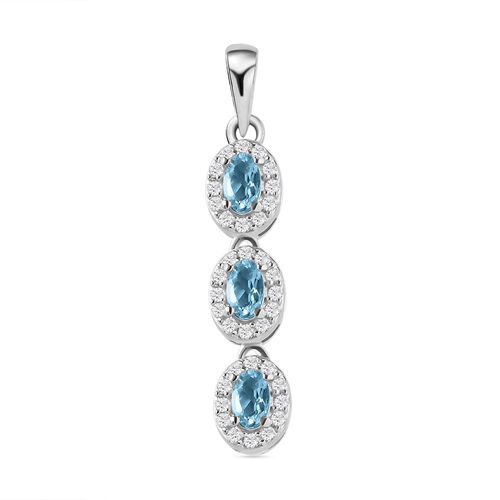 Espirito Santo Aquamarin und Zirkon-Anhänger in Silber, 1,03 ct. image number 0