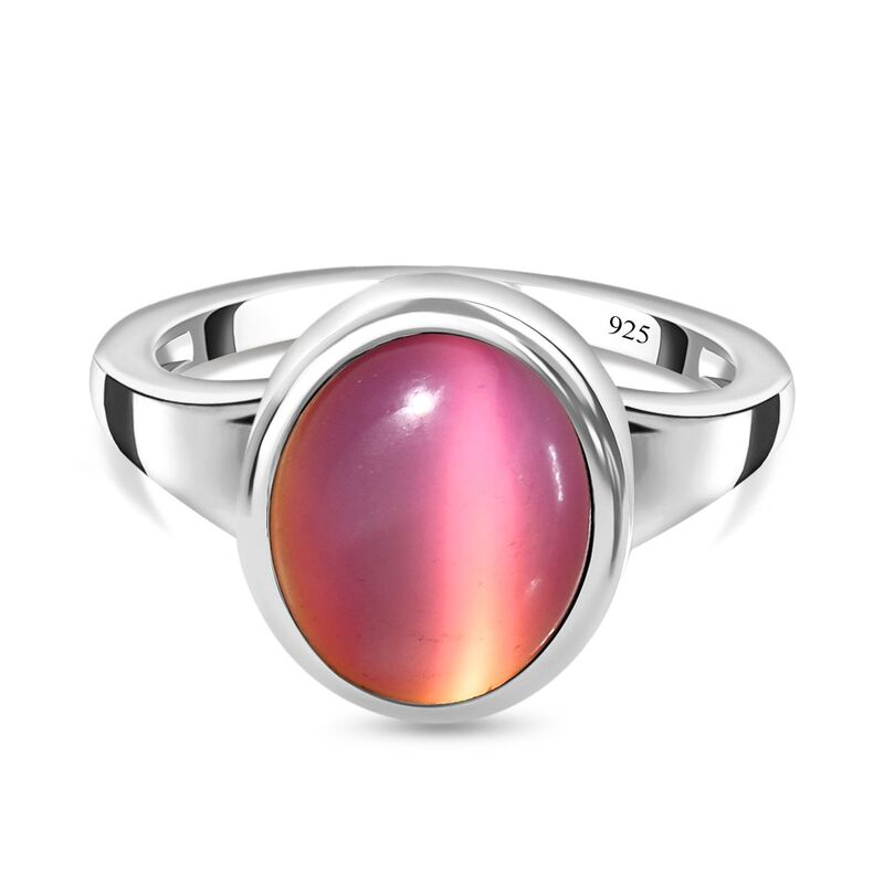 Flamingo Mondstein Ring, 925 Silber platiniert, (Größe 17.00) ca. 3.73 ct image number 0