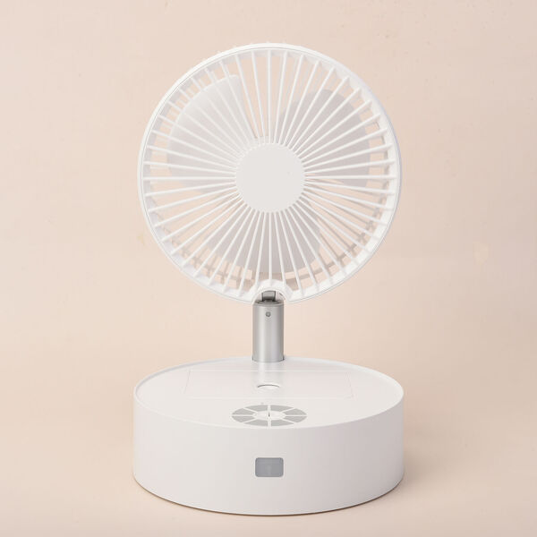 Kabelloser, faltbarer Ventilator mit integriertem Luftbefeuchter, USB-Anschluss, Wei&szlig;