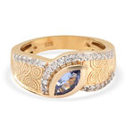 Tansanit und Zirkon Ring 925 Silber vergoldet  ca. 0,68 ct image number 0
