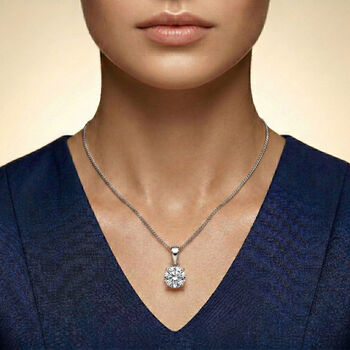 D'Joy 120 Facetten Moissanit Anh&auml;nger 925 Silber platiniert ca. 0.78 ct