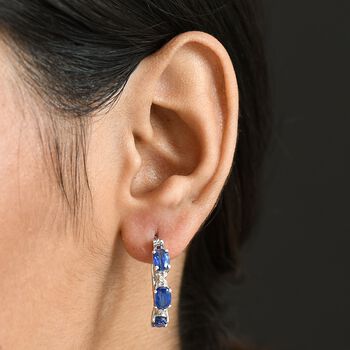 D'Joy AA Nat&uuml;rliche Kaschmir Kyanit und Moissanit Ohrringe - 4,46 ct.