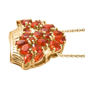 D'Joy AAA Blaze Feueropal Schmuckset ca. 50 cm 925 Silber 750 Gelbgold Vermeil ca. 1,74 ct.