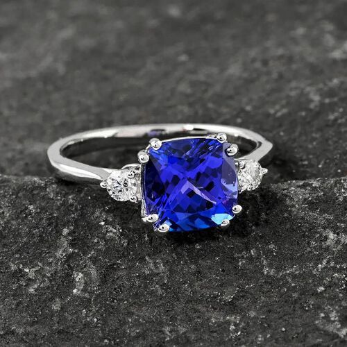 RHAPSODY zertifiziert und geprüft AAAA Tansanit und VS EF Diamant Ring in 950 Platin - 2,80 ct. image number 1