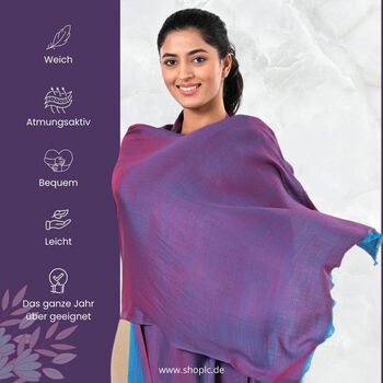 Eleganter Wende-Schal aus Netzgewebe, Viskose, 70x200 cm, Fuchsia