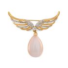 Weiße Katzenaugen, Weiße Kristall Brosche