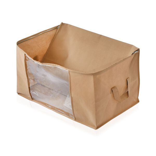 Aufbewahrungsboxen Set aus 3, Sichtfenster, 60 x 30 x 45 cm, Beige image number 7