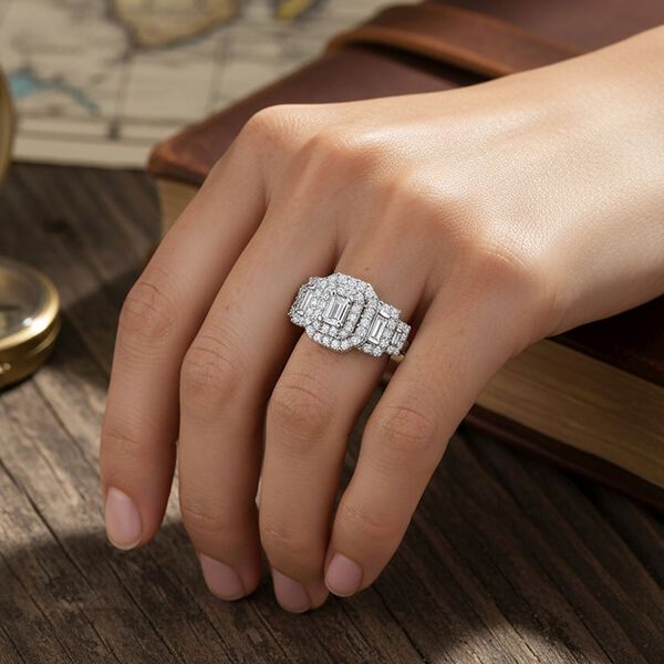 LUXURIANT SGL zertifizierter VS-EF Labor Diamant Ring - 1 ct. image number 2