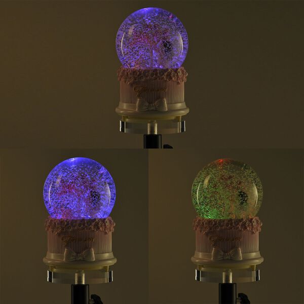 Schneekugel mit Musik, Der Wunschbaum und das M&auml;dchen, 11x15.5cm, lila image number 2