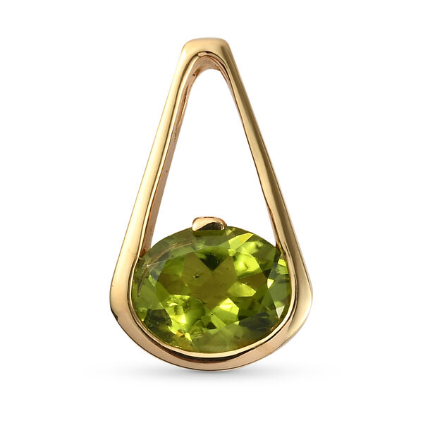 Nat&uuml;rlicher Peridot-Solit&auml;r-Anh&auml;nger in Silber, 2,45 ct.