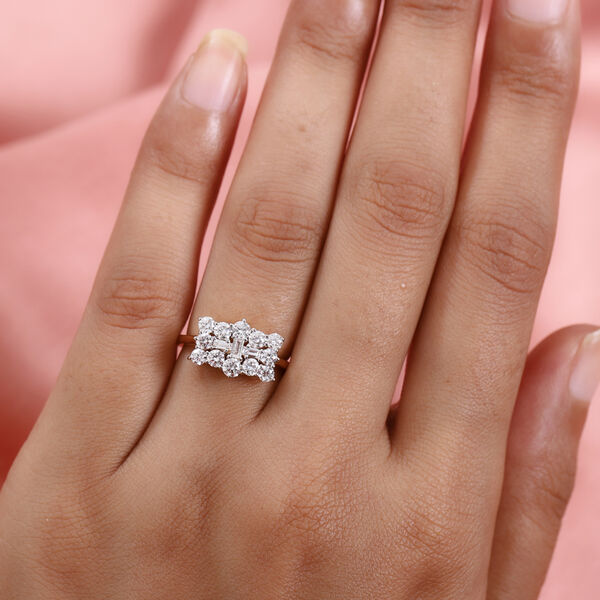 Wei&szlig;er Diamant I Ring 750 Gold  ca. 1.01 ct image number 3