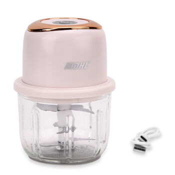 Kompakter Elektrischer Mini-Knoblauchzerkleinerer, USB-Aufladung, 14,5&times;11cm, Rosa