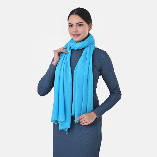 LA MAREY - Gro&szlig;formatiger Schal, 100% Kaschmirwolle, 70 x 195 cm, T&uuml;rkis image number 3