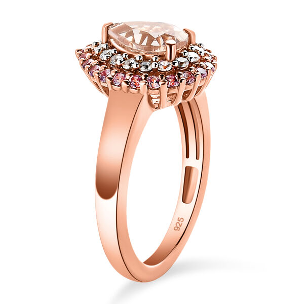 Marropino Morganit und rosa Saphir-Ring, 925 Silber Ros&eacute;gold Vermeil,  ca. 1,48 ct image number 5