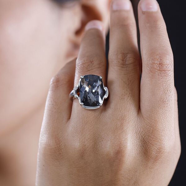 J Francis gefertigt mit SWAROVSKI- Silberner Nacht-Swarovski-Kristall-Ring image number 3