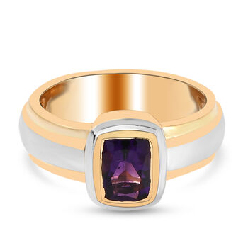 Lusaka Amethyst Ring 925 Silber Bicolor (Gr&ouml;&szlig;e 16.00) ca. 0,85 ct