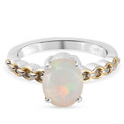 Natürlicher Äthiopischer Opal Ring 925 Silber Zweifarbige Beschichtung image number 0