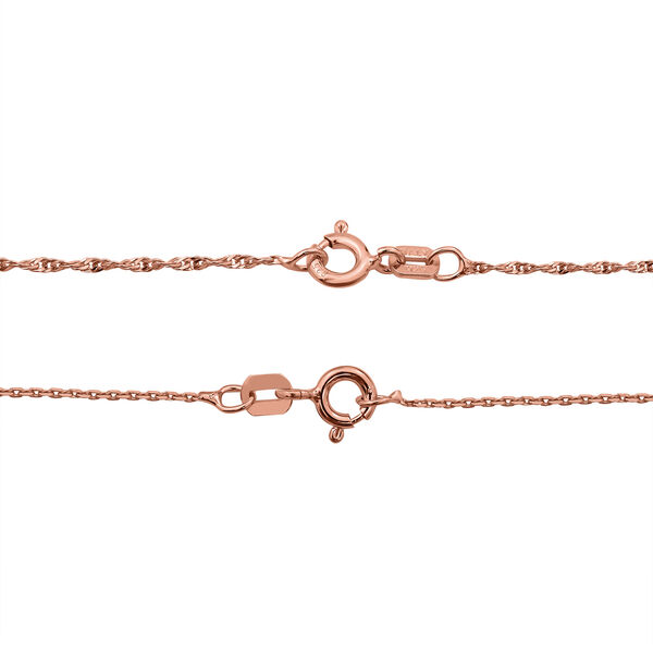 2er Set - Italienische Singapurkette und Ankerkette, 925 Silber ros&eacute;vergoldet ca. 45 cm ca. 2,46g image number 4