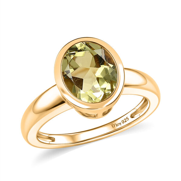 D'Joy AAA Ouro Verde-Quarz Ring 925 Silber 750 Vergoldet (Gr&ouml;&szlig;e 19.00) ca. 2,55 ct image number 3