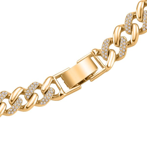 Weißer Kristall Halskette ca. 50 cm Std Gelb image number 4