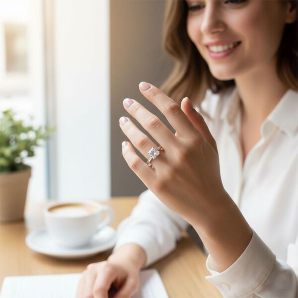 LUXURIANT IGI zertifizierter VS-EF Labor Diamant Ring in 950 Platin - 1 ct. image number 2