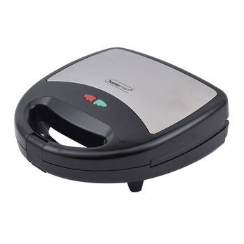 HOMESMART - tragbarer Sandwichmaker mit 3 austauschbaren Eins&auml;tzen, Gr&ouml;&szlig;e 24x23x9 cm, Schwarz