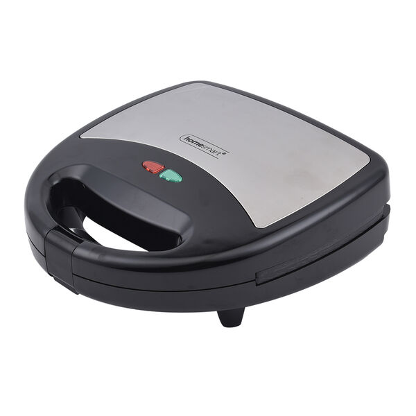 HOMESMART - tragbarer Sandwichmaker mit 3 austauschbaren Eins&auml;tzen, Gr&ouml;&szlig;e 24x23x9 cm, Schwarz