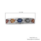 Mehrfarbig Saphir und Zirkon Half Eternity Band Ring 925 Silber Platin-Überzug image number 4