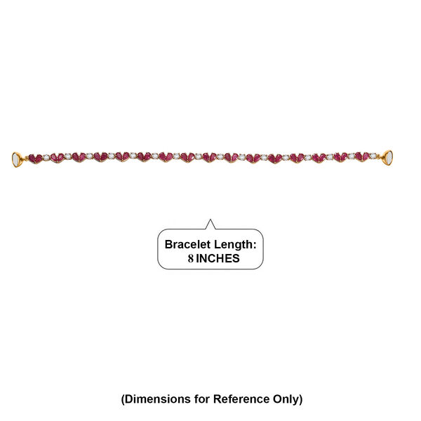 D'Joy afrikanisches Rubin und Zirkon 20cm Armband - 13,12 ct. image number 4