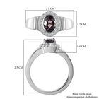 AA Lavendel-Spinell, Weißer Zirkon Ring, 925 Silber platiniert (Größe 18.00) ca. 1.19 ct image number 6
