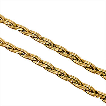 Sparkling italienische, geflochtene Halskette, 925 Silber vergoldet