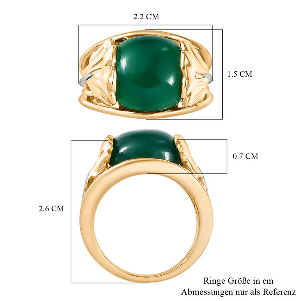 EVER TRUE Verde Onyx Ring Nickelfreies Messing Zweifarbige Beschichtung (Gr&ouml;&szlig;e 19.00) ca. 7,12 ct image number 6
