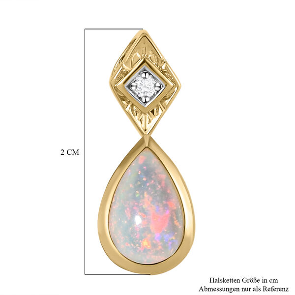 Natürlicher, äthiopischer Opal und Zirkon-Anhänger in Silber image number 6