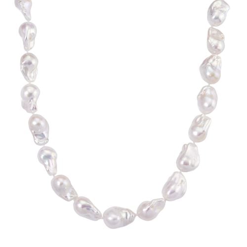 Weiße Süßwasser Perle Halskette ca. 45 cm 925 Silber rhodiniert image number 0