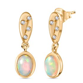 D'Joy AA natürliche, äthiopische Welo Opal und Zirkon Ohrringe - 1,19 ct.